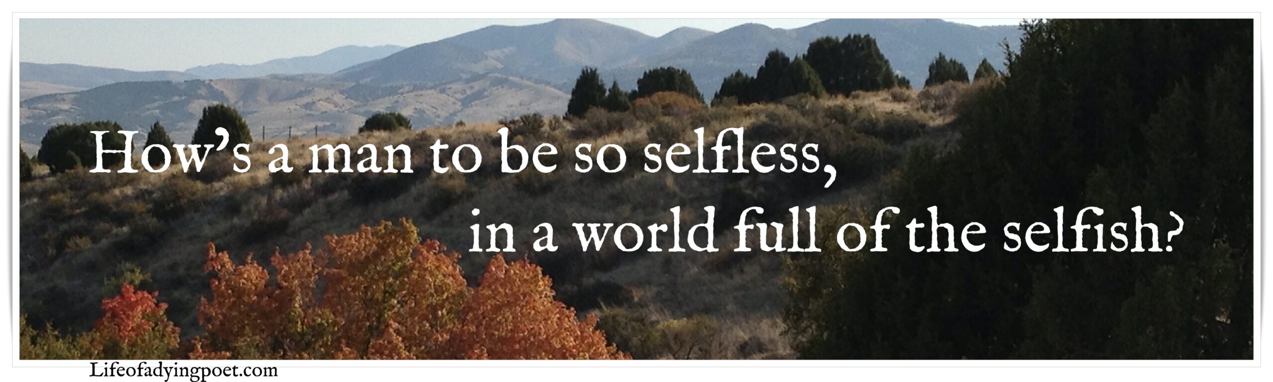 Read more about the article Selfish and Selfless